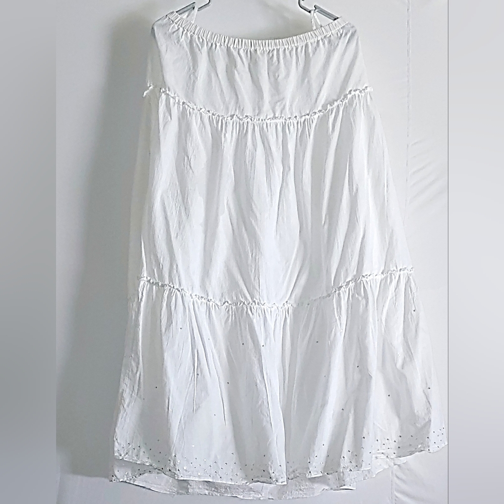 Long white beach skirt